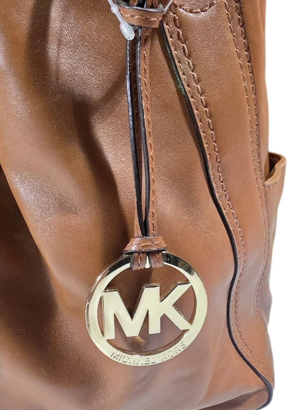 Michael Kors Tan Leather Drawstring Shoulder Bag - Picture 9 of 11